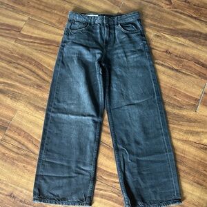 Zara Men's Black Straight Jeans - Washed Matte Finish